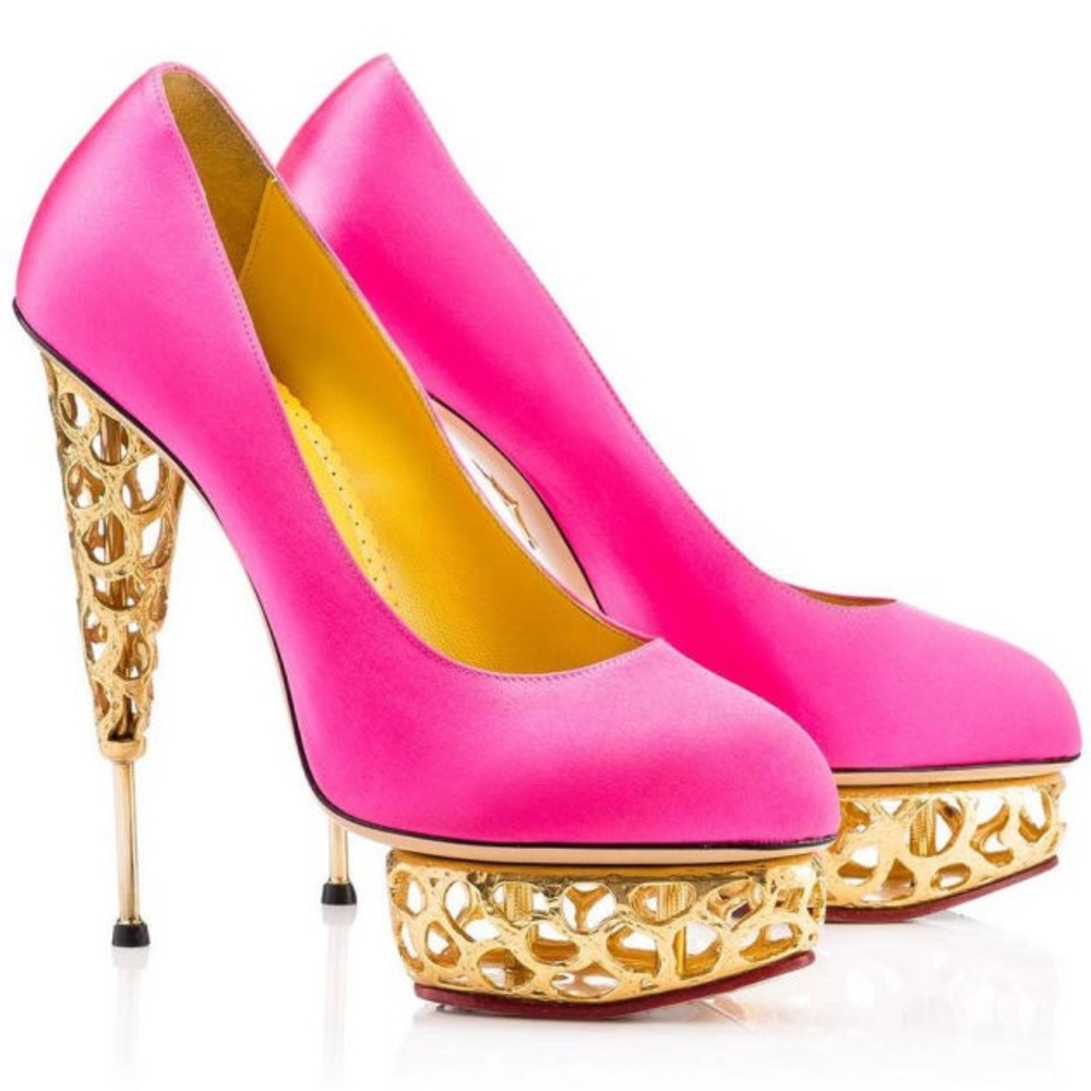 CHARLOTTE OLYMPIA Objets D'Art Gold Sculptured 37.5 - Picture 3 of 9
